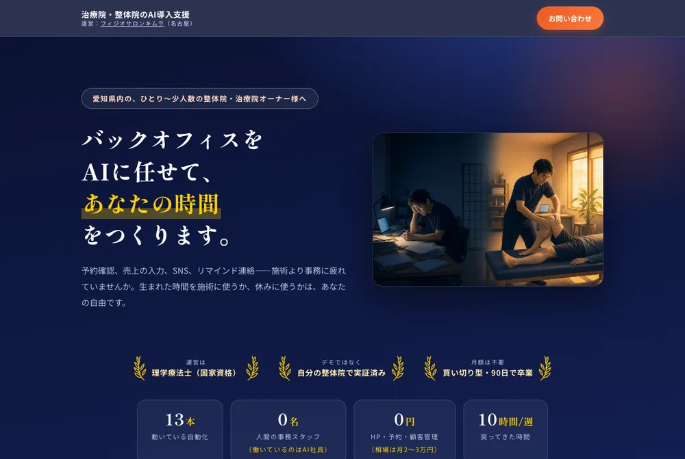 治療院のAI導入支援のトップページ